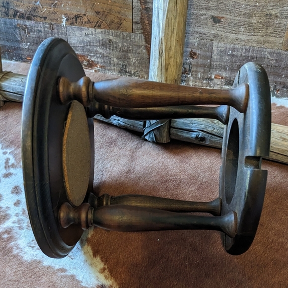 Vintage 80's Wood Wine Glass Holder - Picture 7 of 12